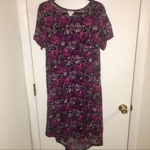 EUC XL Black Floral LuLaRoe Carly Dress